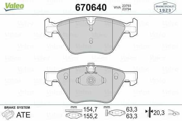 VALEO 670640 | Fren Balata Ön 03-5S-E60-E61